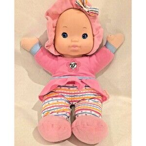 Goldberger Baby's First Kisses Plush Doll Striped Pajamas Blue Eyes Soft Toy
